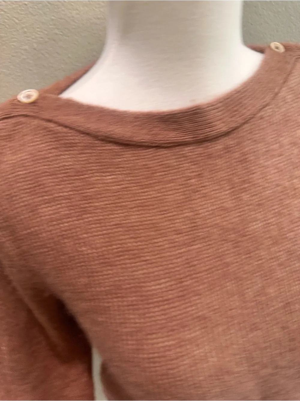 J. Crew Boatneck mohair wool blend Rust Button-Shoulder Women's Sweater s